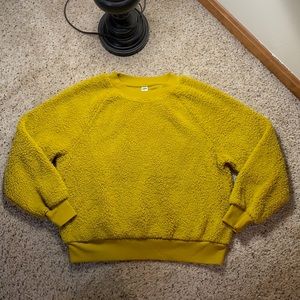 Old Navy Mustard Crewneck Fuzzy Sherpa Sweatshirt- Small